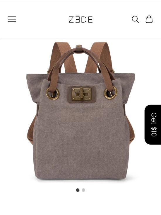 Handbags - ZEDE-Paris Canvas Tote Bag with Turn-Lock Closure - Gray LIKE NEW (used 1x)